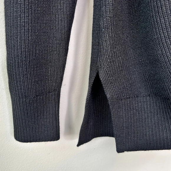 Athleta Black Hanover V-Neck Side Slit Sweater Size S NWT - Picture 4 of 14